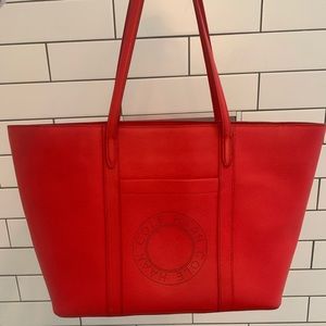 COLE HAAN Red Leather Tote